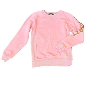 Carhartt Light Pink Logo Sleeve Crewneck Sweatshirt Women’s XS EUC